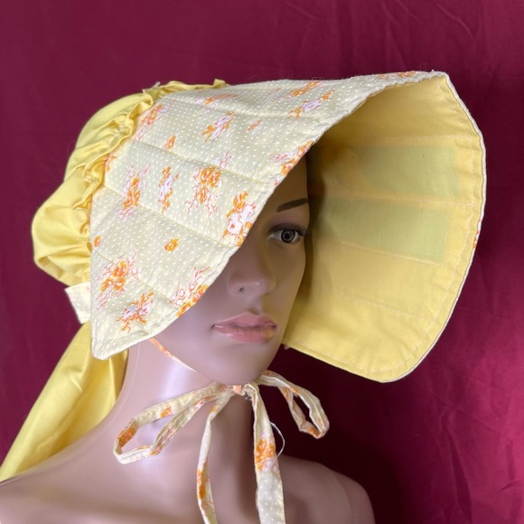 Vintage Handmade Prairie Bonnet OSFM Adult Sun Hat Civil War Reenactment Costume - Picture 1 of 7